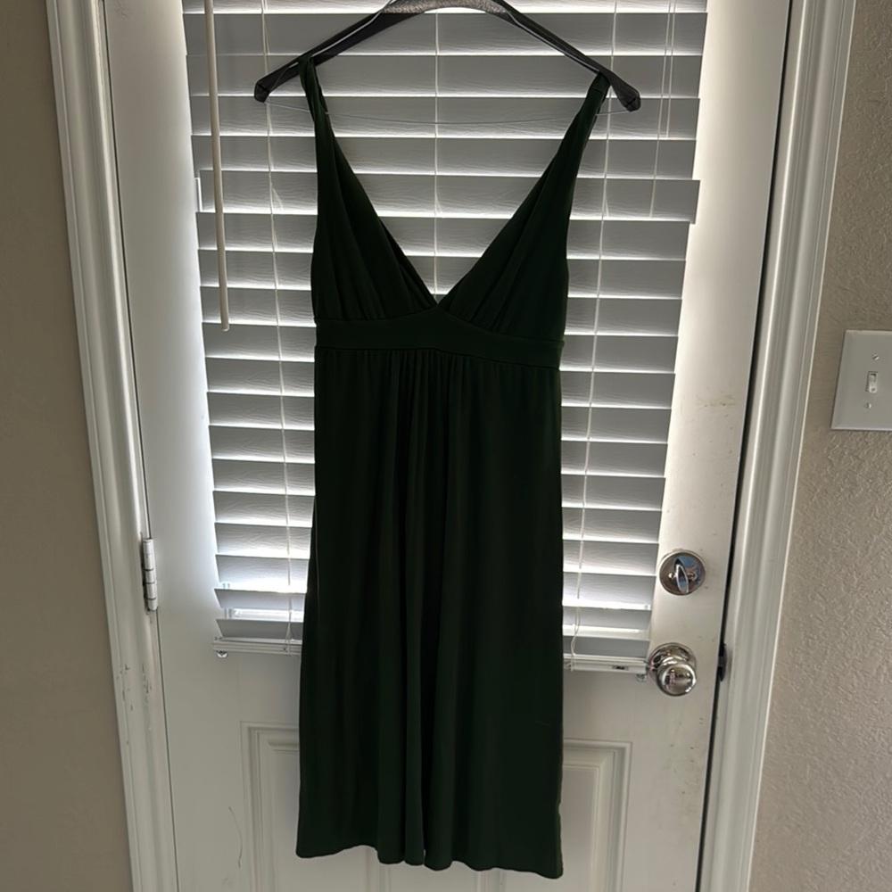 J. Crew Hunter Green Sleeveless Midi Sundress